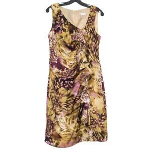 Monroe & Main Dress Sheath Ruffle Y2K Boho Glam Cottage Garden Party Floral 8